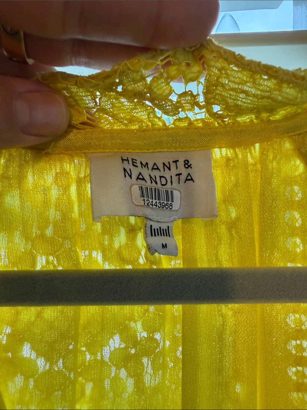 Hemant & Nandita Sol Yellow Lace Mini Dress - Picture 3 of 10